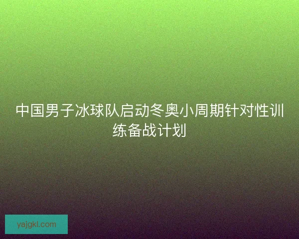 中国男子冰球队启动冬奥小周期针对性训练备战计划
